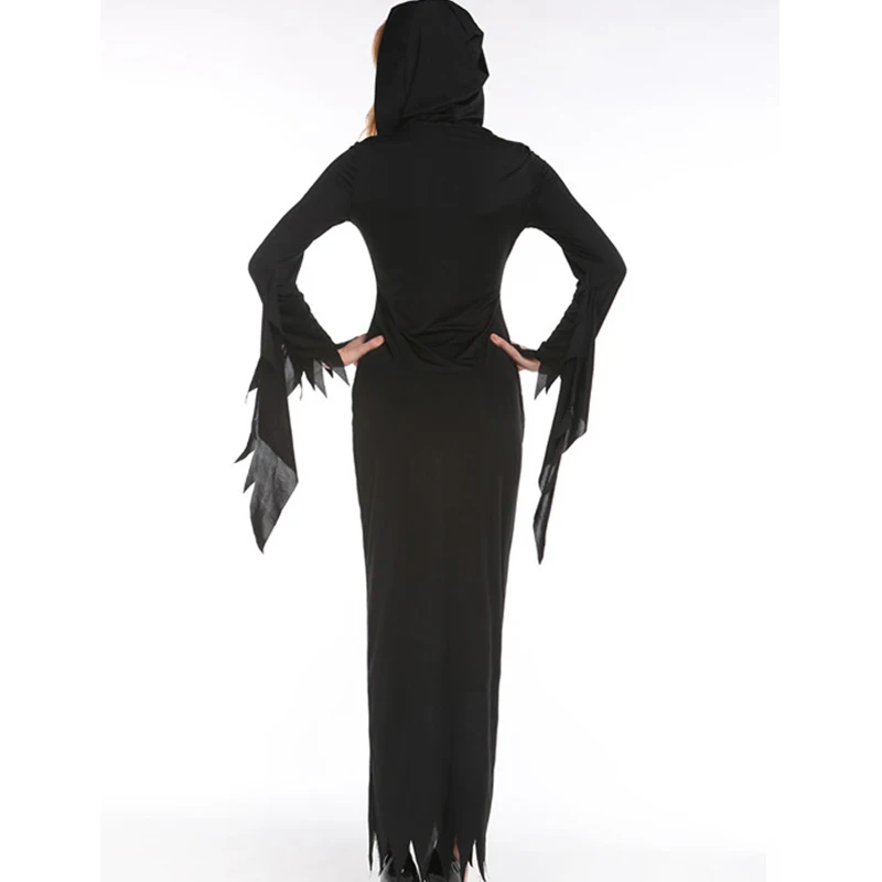 Новый стиль женский 2018 костюм для взрослых демон Хэллоуина черный длинный рукав