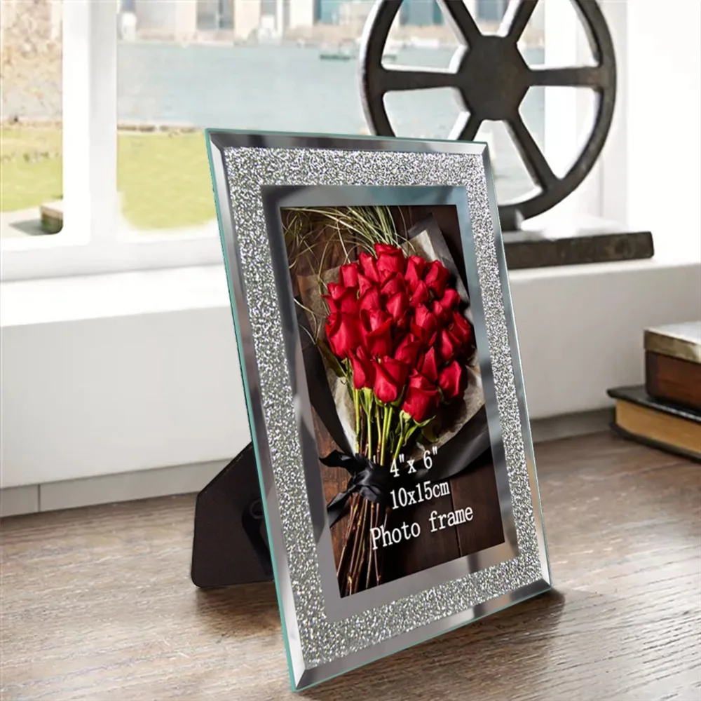 Giftgarden 4x" стеклянные рамки с серебряной стороной картины рамки наборы домашнего декора украшения, набор из 2 шт