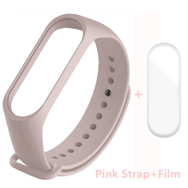 2in1 Pink Для Xiaomi mi Band 4 3 ремешок розовый винный красный цвет ТПУ силиконовый браслет для Xio mi band 4 3 Band 4 band 3 браслет(не - Цвет: 2in1 Pink