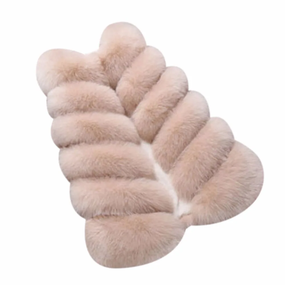 Теплые Женская зимняя обувь из искусственного меха жилет куртка без рукавов