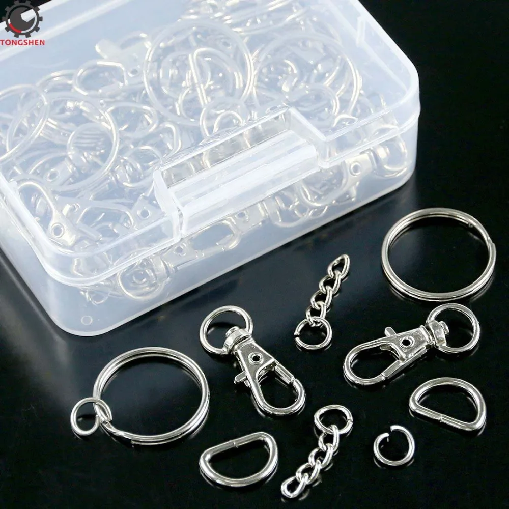 150 шт. карабин коготь для омаров крючки ключей D кольцо удлинительная цепочка с