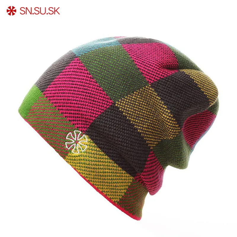 

SN.SU.SK сноуборд Gorros Зимние Лыжные шапки для катания на коньках клетчатые шапки для мужчин и женщин шапки в стиле хип-хоп женские шапки