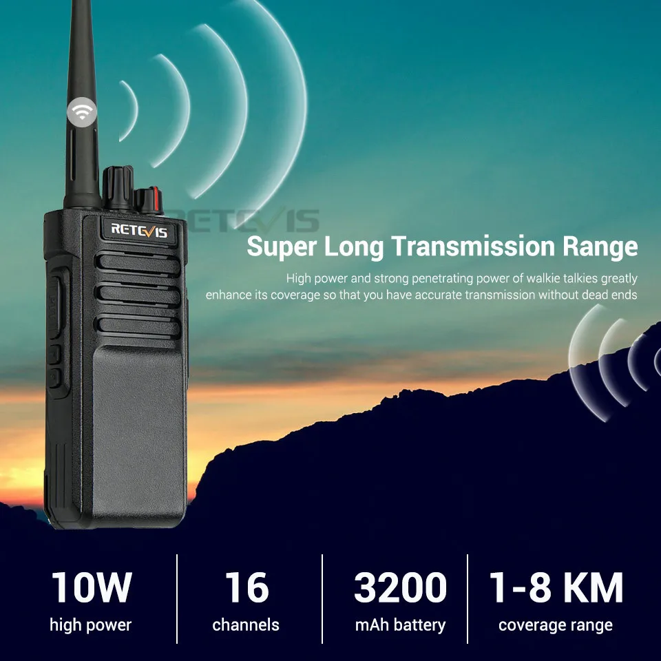 Высокомощная рация Retevis RT29 UHF/VHF VOX IP67 двухсторонняя радиостанция