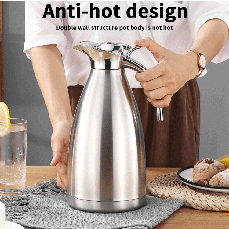 Sanqia 1.5L вакуумная колба из нержавеющей стали, термос, бутылка, термос, вакуумная колба, ручная прессовка, бутылка для кофе, чая, вакуумный кувшин