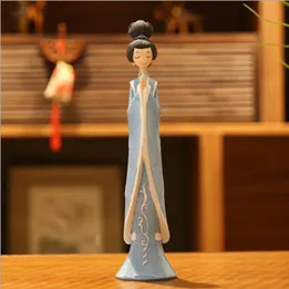 01 Китайский стиль смолы леди Escultura украшения дома аксессуары смолы классические дамы статуя и скульптура украшения для спальни ремесла - Цвет: 01