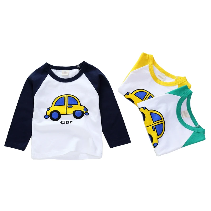 Модные хлопковые футболки для мальчиков и девочек на весну осень детские с