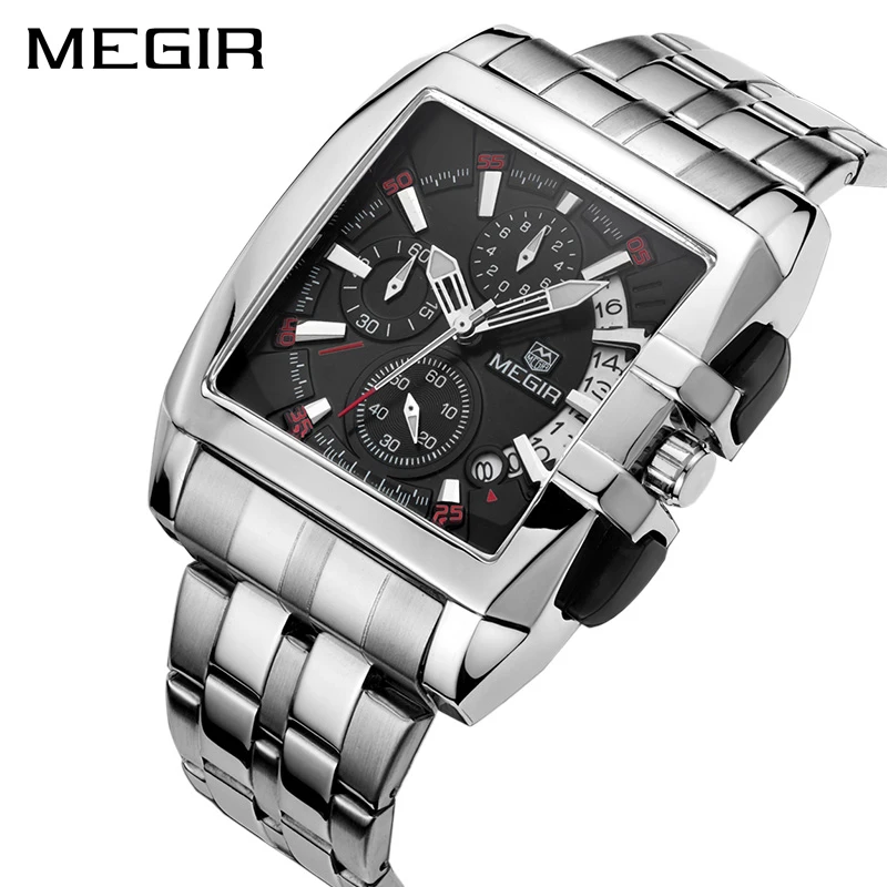 MEGIR Роскошные Брендовые мужские часы спортивные водонепроницаемые полностью