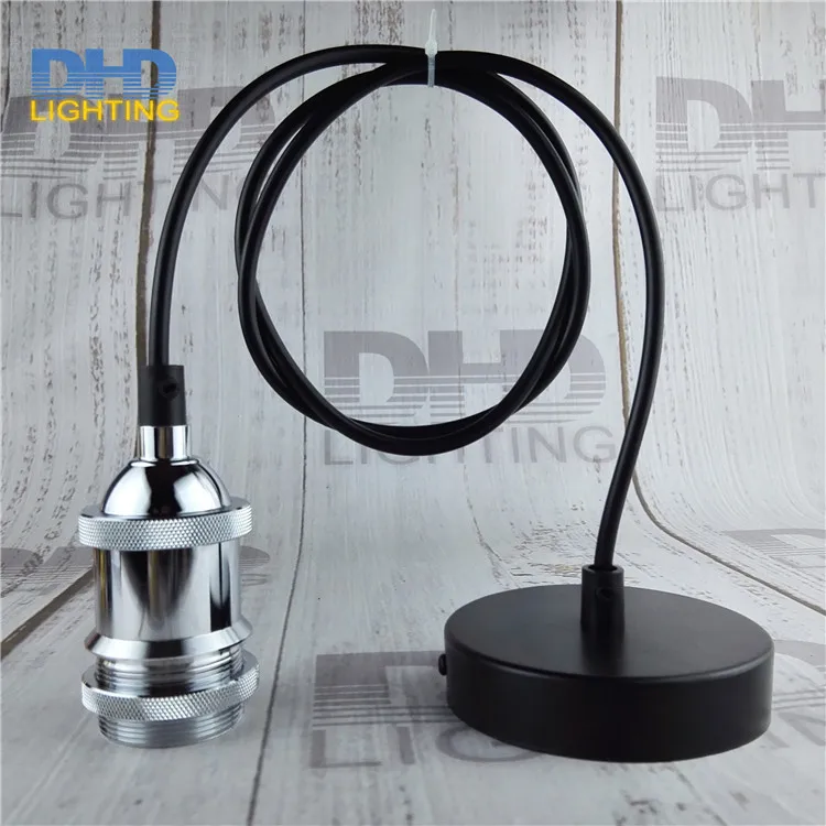 Глянцевый хром винтажный подвесной светильник в стиле индастриал Лофт ретро E27