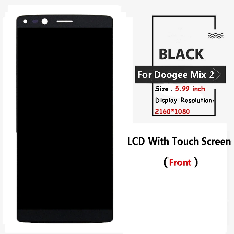 Оригинальное качество 5,99 дюйма Для Doogee Mix 2 lcd дисплей+ кодирующий преобразователь сенсорного экрана в сборе Замена для Mix 2 lcd+ Бесплатные инструменты - Color: Black Original