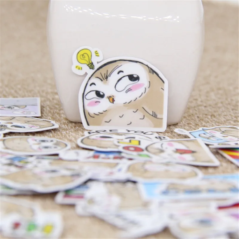 

40 Pcs/lot Cute owl expression DIY Decorative paper Sticker Decal For Phone Car Laptop Album diary Backpack Kids Toy Stickers