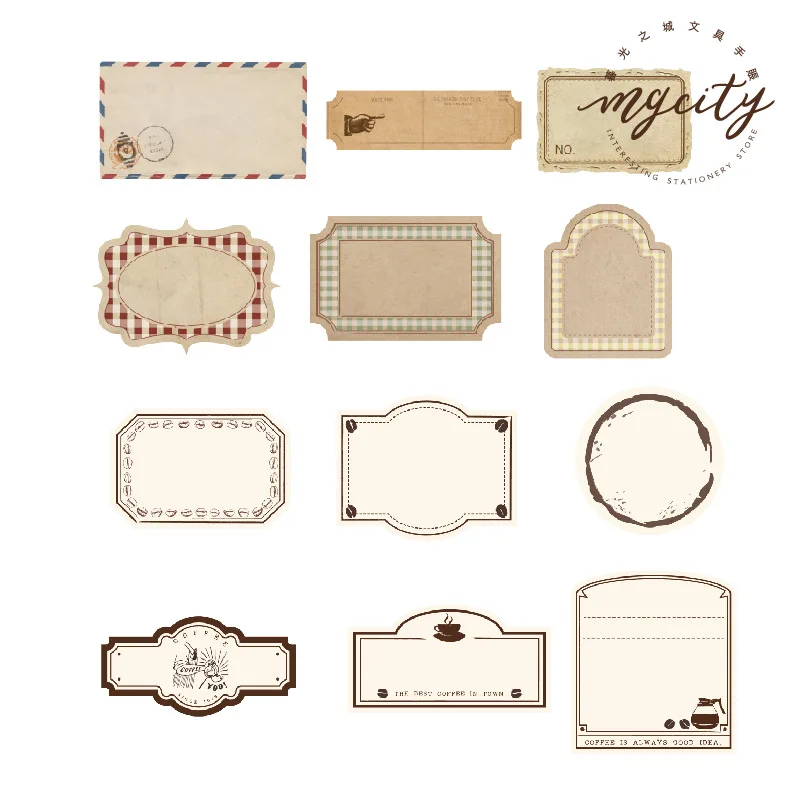 24 шт./лот винтажные записываемые уплотнительные Стикеры мини украшения бумажные