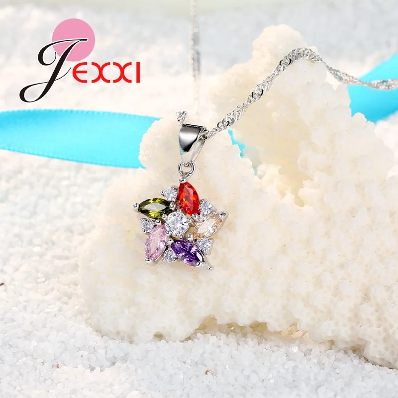 Женский ювелирный комплект из колье и серёг серебра 925 пробы|wedding jewelry sets|jewelry