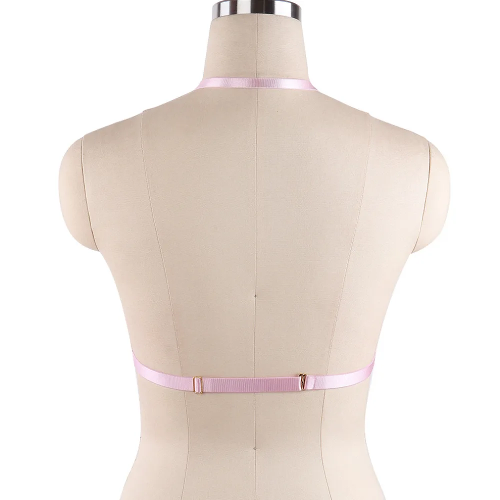 Женский бюстгальтер портупея с вышивкой и розовыми цветами|harness bra|harness sexybody harness |