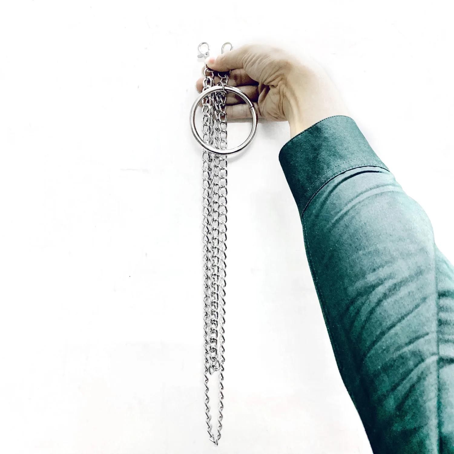 Мужские тяжелые байкерские брюки DR228 с металлической талией и черепом в стиле рок