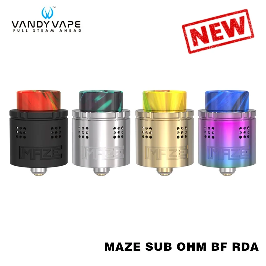 Оригинальный ВАНДИ VAPE лабиринт subohm BF RDA 24 танк 2 мл с squonk pin и 510 Pin для электронной