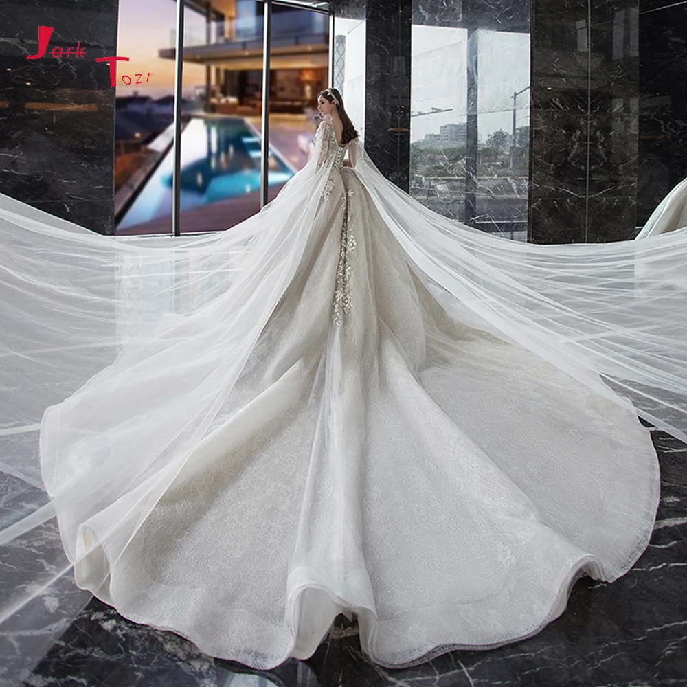 Халат де mariée Princesse De Luxe 2019 Блестящий Бисер пайетки кружевные аппликационные