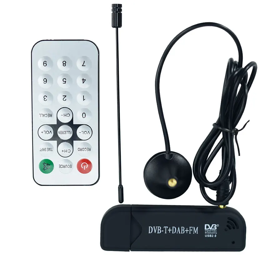 1 шт. USB 2,0 DVB-T+ DAB+ FM ТВ приемник RTL2832U R820T2 цифровая ТВ-палка DVB-T DAB FM HD ТВ антенна тюнера приемник