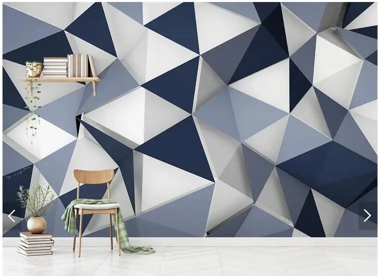 Индивидуальные простые 3D обои геометрические алмазные фрески для гостиной