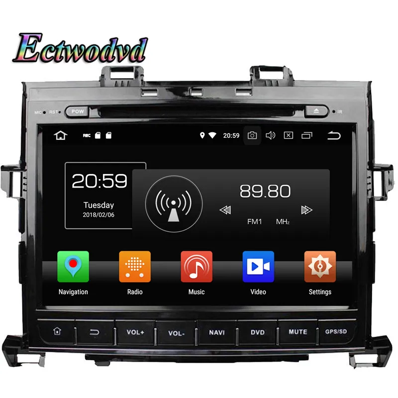 Ectwodvd 4G ram 32G rom Восьмиядерный Android 8 0 автомобильный DVD для Toyota Alphard 2007 2008 2009 2013 Радио