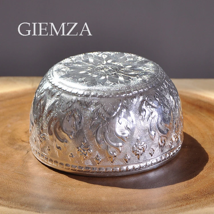 GIEMZA металлические жестяные миски для спа-сервировки, для смешивания, 1 шт., большая миска для салата, кухни, конфет, Винтаж, Таиланд, декоративные, без крышки