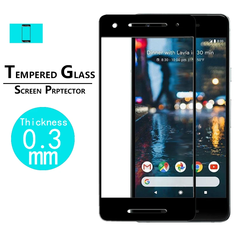 EKDME полное покрытие закаленное стекло для Google Pixel 2 XL Защитная стеклянная пленка