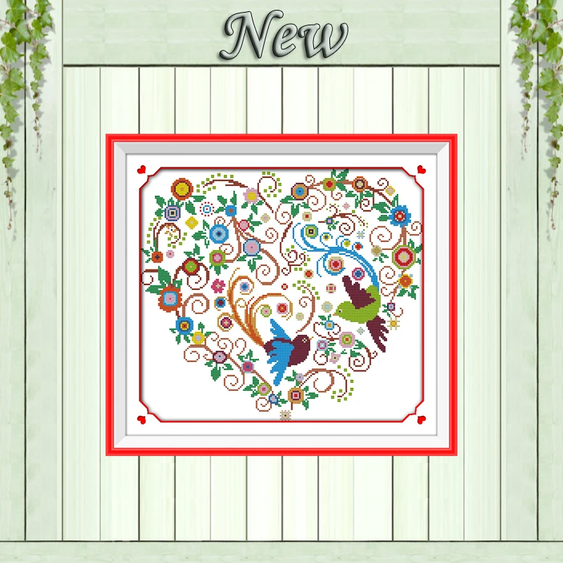 Красочные картины с декором в виде сердца Феникса рассчитаны на холст DMC 14CT 11CT