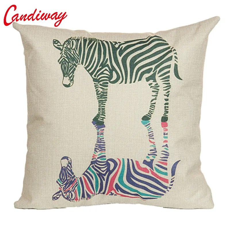 

CANDIWAY blue Cushion Pillow Case inverted image zebra Throw Pillow Cover Self-portrait Bedroom Home Decorative