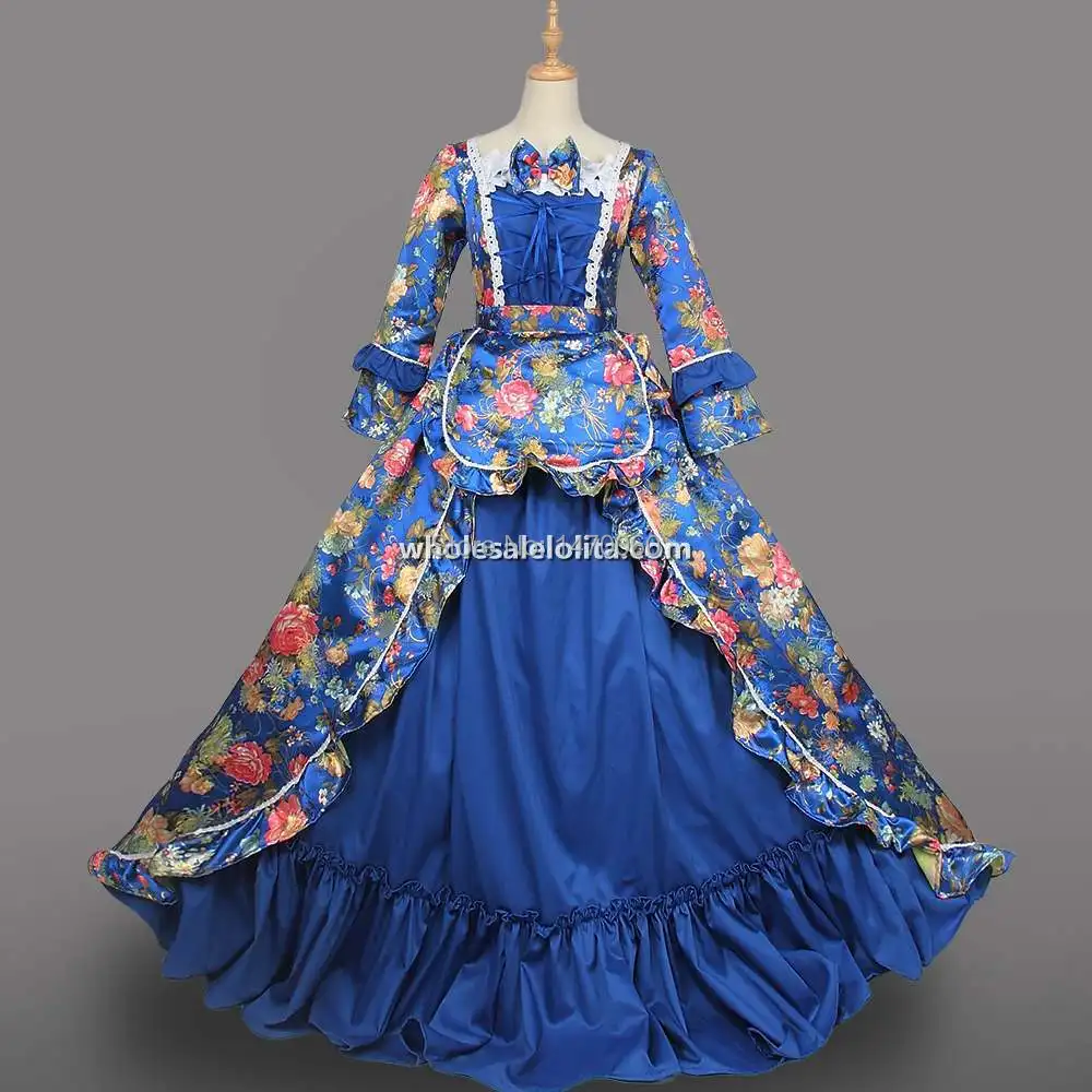 

18th Century Period Dress Victorian Princess Dress Printing Custom Made All Size Party Costumes