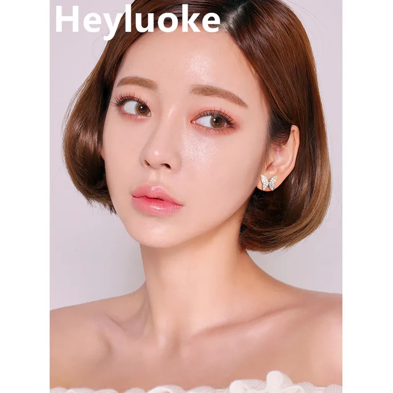 Женские серьги HEYLUOKE Роскошные Разноцветные с бабочкой реальные украшения из