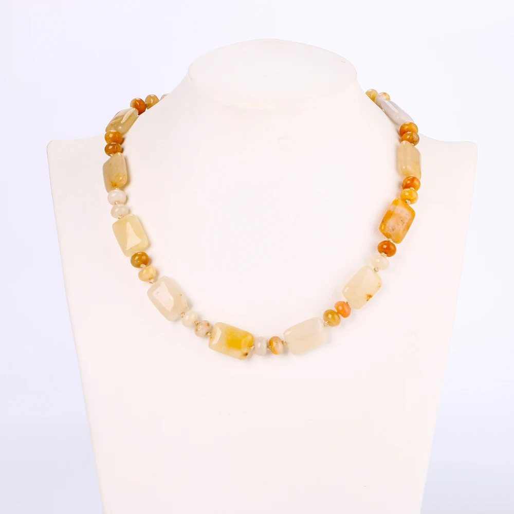 Юмбен топаз ожерелье мощность натуральный камень кристалл Квадрат Мужчины