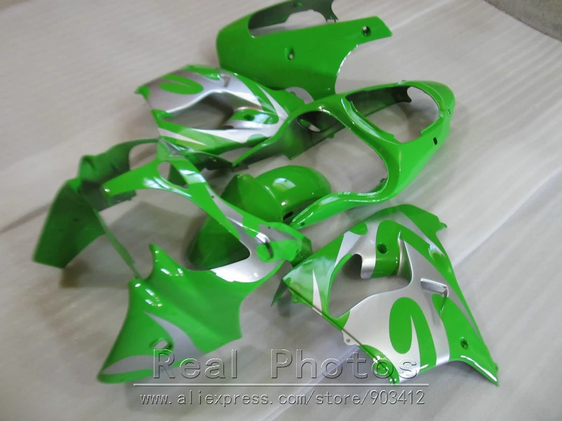 Бесплатная Настройка обтекателя комплект для Kawasaki Ninja ZX9R 2000 2001 зеленый