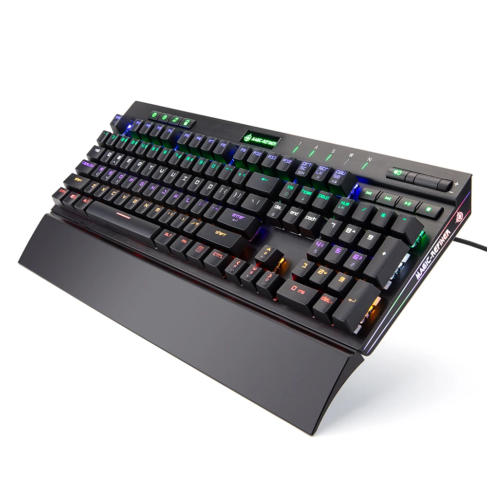 Magic-Refiner MK12 механическая клавиатура игровая клавиатура USB Проводная клавиатура 12 RGB 19 подсветка механический оптический переключатель 104 ключ