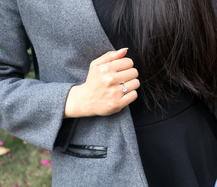 Модное женское однотонное кольцо из стерлингового серебра 925 пробы элегантное и