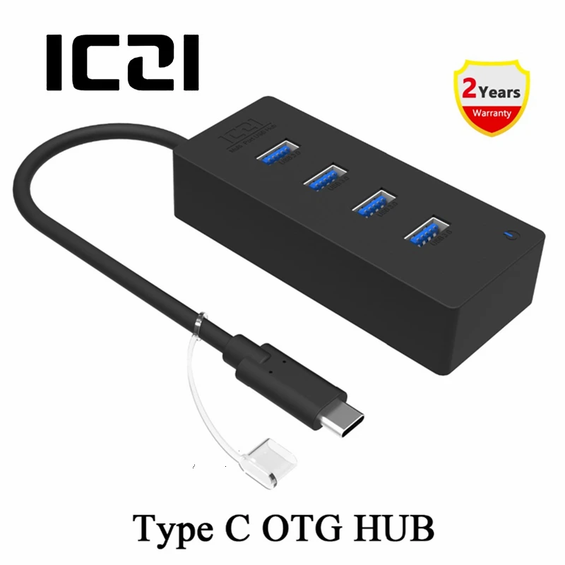 ICZI USB C концентратор type интерфейс до 4 3 0 портов OTG со светодиодным индикатором