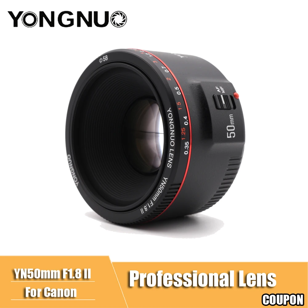 YN50mm F1.8 II YONGNUO Большая диафрагма Авто фокус объектив для Canon Bokeh эффект камеры EOS 6D 70D