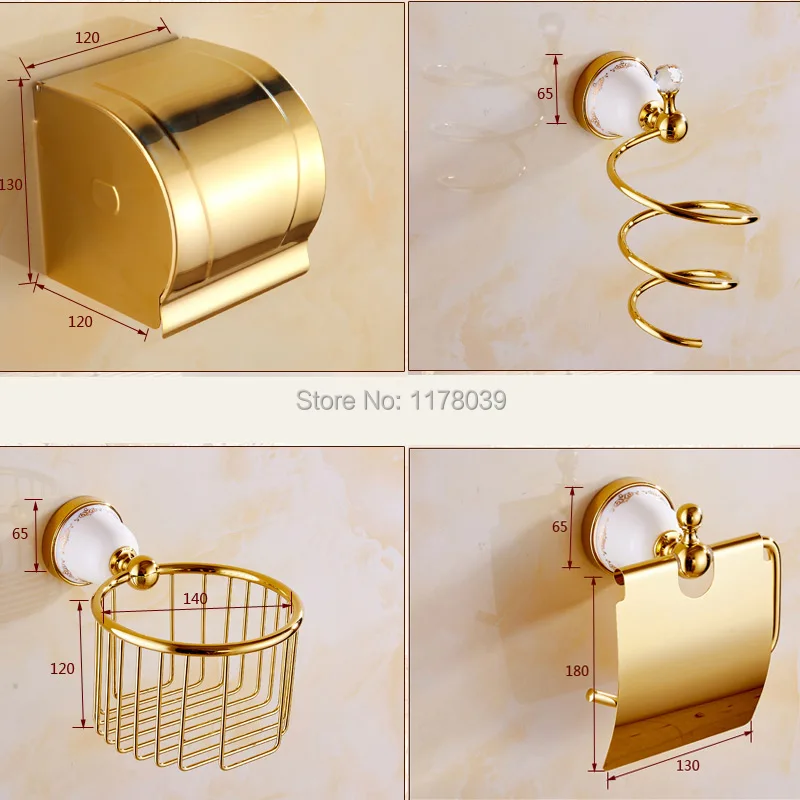 Позолоченные бумажные Держатели и крючки для халата набор аксессуаров ванной