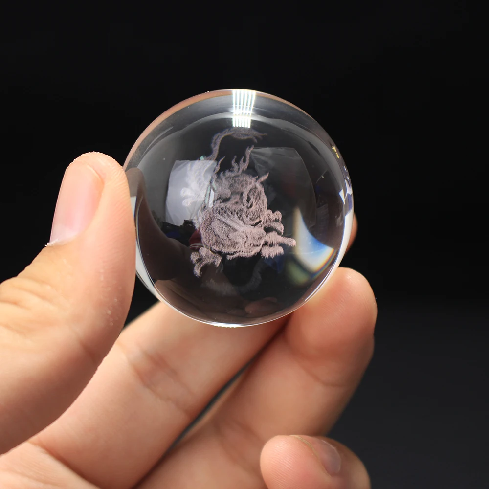 3D Хрустальный Шар Дракона Сфера Лазерная гравировка хрустальный шар украшение дома миниатюрная фигурка подарки