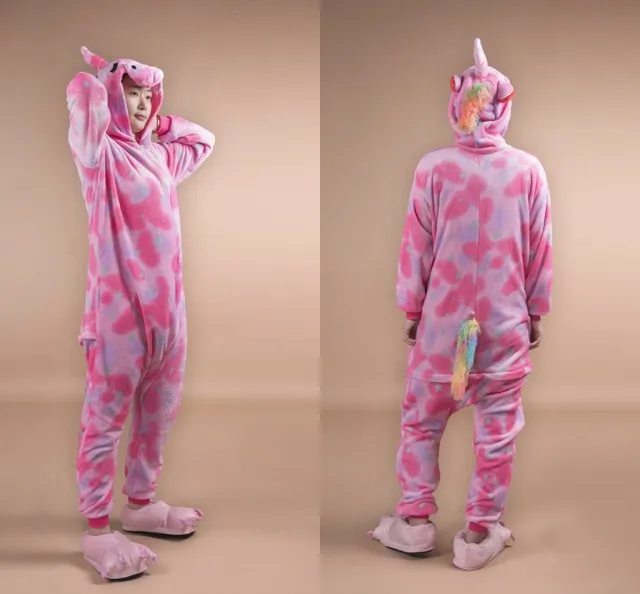 MC5076 unicorn Для взрослых Аниме Хэллоуин косплей Единорог Костюм кигуруми мягкий забавный комбинезон женские костюмы мультфильм животных пижамы Ститч зима - Цвет: MC5076 unicorn