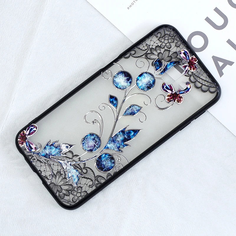 3D цветок цветочный кружево чехол на Samsung galaxy j6+/j6 plus sm j610 case cover чехлы красивый