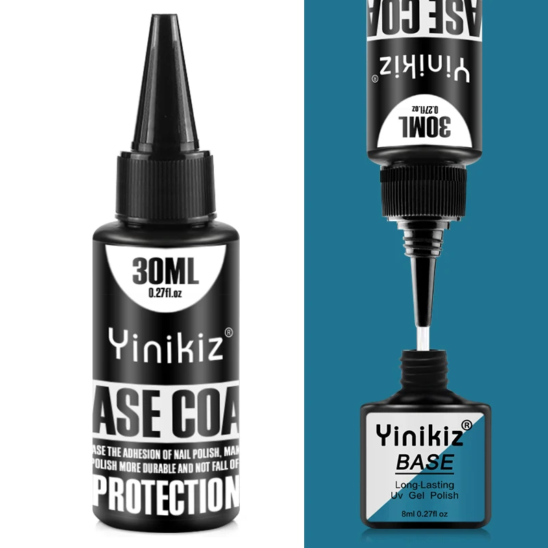 30ml Base Gel Yinikiz 30 мл Гель-лак для ногтей замачиваемый УФ-гель для дизайна ногтей Полупостоянный Гибридный гвоздь Гель-лак основа верхнее покрытие - Цвет: 30ml Base Gel
