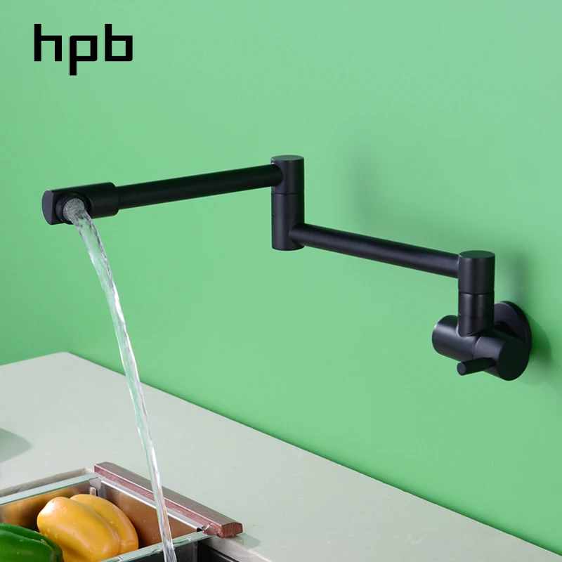 HPB матовый черный кухонный смеситель для холодной воды кран с ручкой латунный