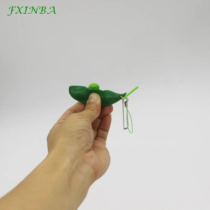 FXINBA милый боб Squishy Edamame медленно поднимающиеся игрушки антистресс декор еда Squishies брелок телефон цепь Squeeze