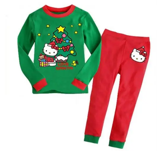 KT новинка детская пижама с длинными рукавами зимняя теплая рождественская