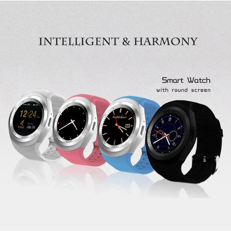 В наличии T1 круглый экран Смарт часы Поддержка Nano SIM карты и TF с монитором