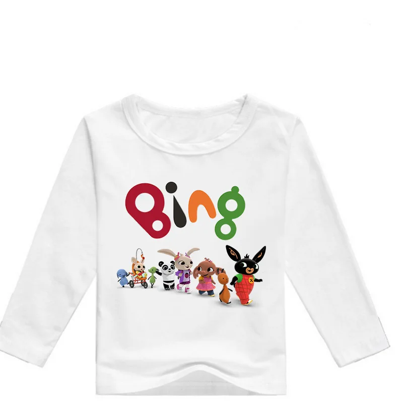 color 12 DLF 2-16Years новые GB Bing Bung футболка детская модная Милая футболка с кроликом для девочек-подростков Топы с длинными рукавами Футболка для мальчиков с мультяшным принтом - Цвет: color 12