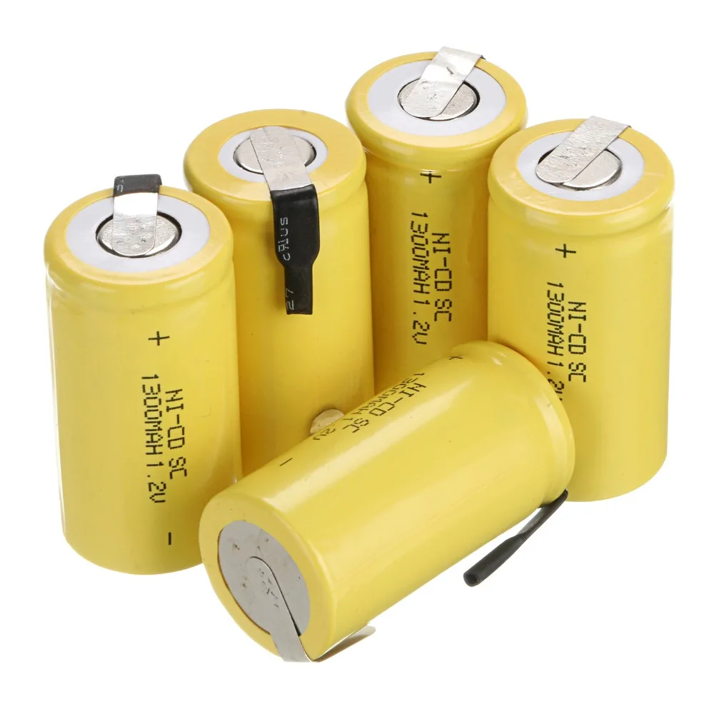 Лидер продаж в России! 4 шт Sub C SC 1,2 V 1300mAh Ni-Cd NiCd аккумуляторная батарея 4,25*2,2 см