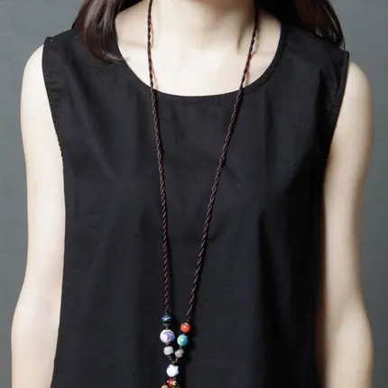 Женское льняное платье в стиле пэчворк с принтом | Женская одежда