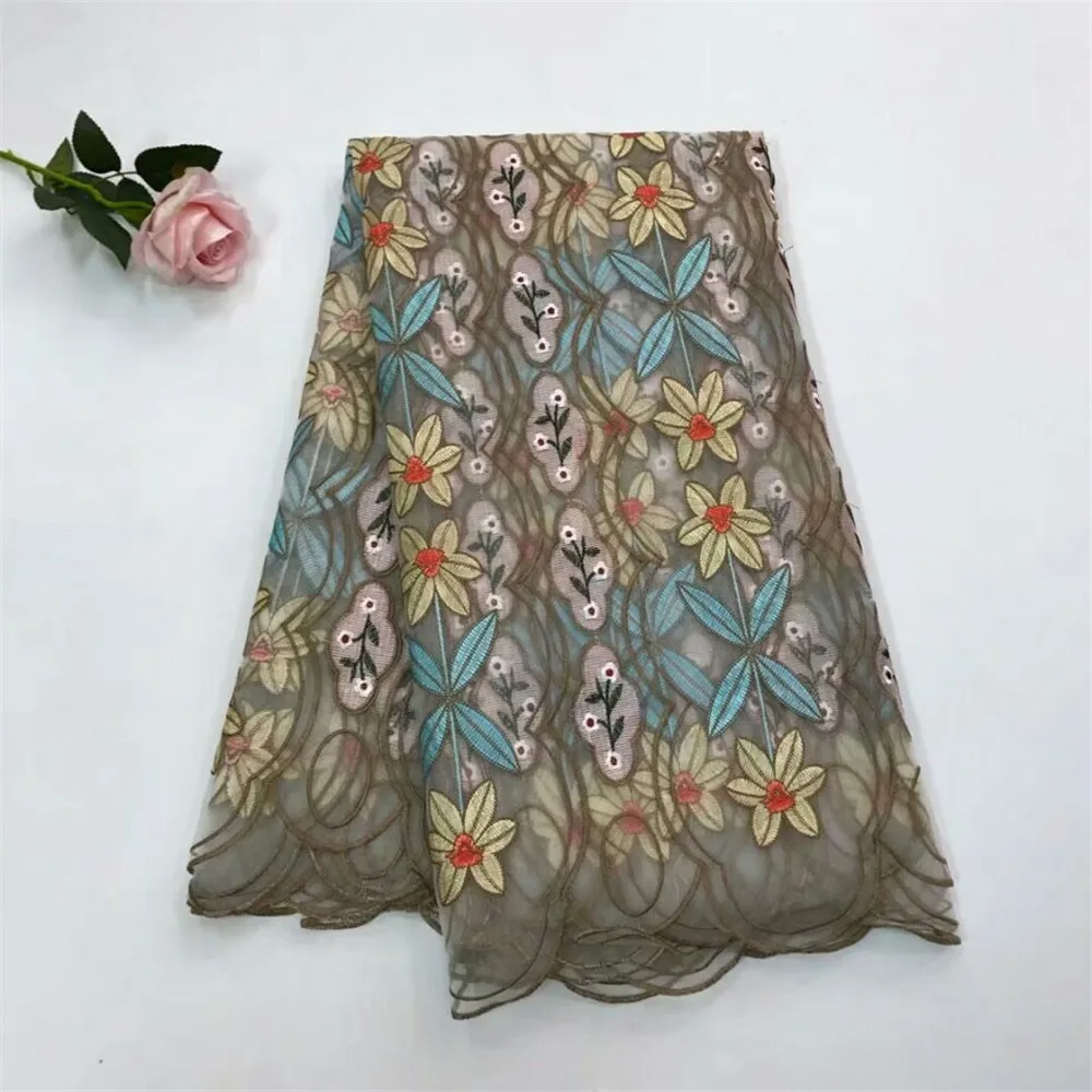 2018 очень красивая нигерийская сетчатая вышивка африканские кружевные ткани для