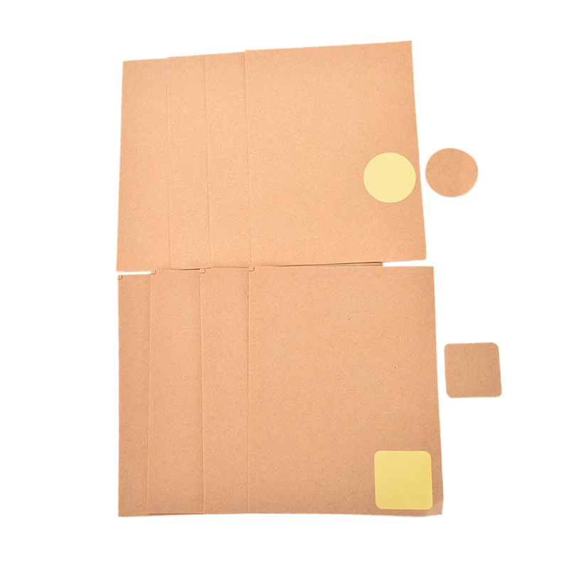 Крафт бумаги Бумага 4 листа наклейки из крафт волнистый круглый пустой свадебной