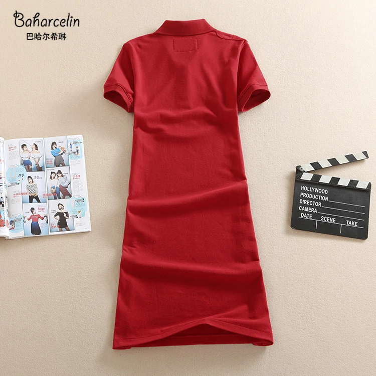 Повседневные платья поло Baharcelin M ~ 3XL с вышивкой женские летние топы одежда